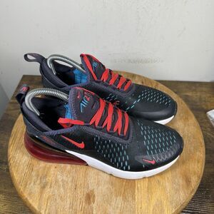 Nike Air Max 270 Shoes Womens Size 7.5 Black Red Blue AH6789-003 Sneakers